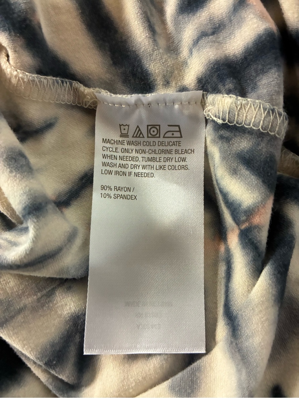 LOGO by Lori Goldstein Navy and White Tie-Dye Long Sleeve Women's Top (S) - Picture 4 of 7